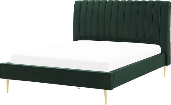 MARVILLE - Tweepersoonsbed - Groen - 160 x 200 cm - Fluweel