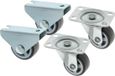 AMIG zwenkwielenset - D30mm - rubber - 135kg - grijs - 4 wielen