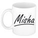 Bellatio Decorations Mischa Naam koffiemok - beker - met sierlijke letters - wit