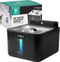 Cellavi S2A-X - Fontaine à eau sans fil en inox pour chat avec capteur - Fontaine à eau pour chat et chien avec 3 modes - Fontaine pour chat 3,2 L - Silencieux