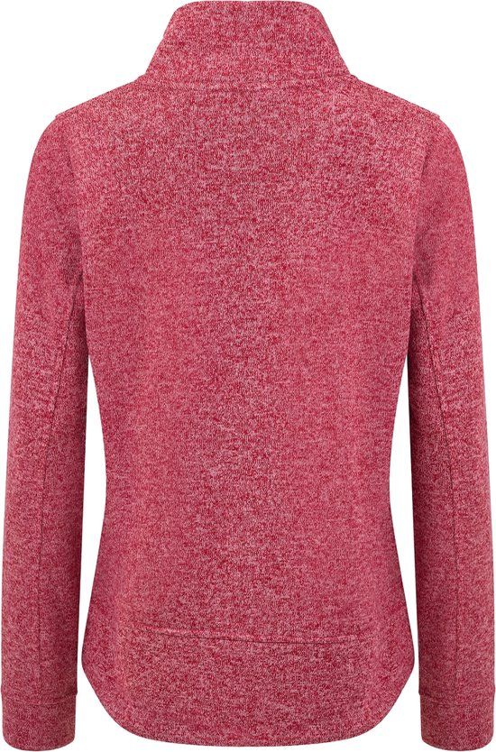 Life-Line Tessin Fleecejack - Dames Lange rits fleece - Dark Pink Melange