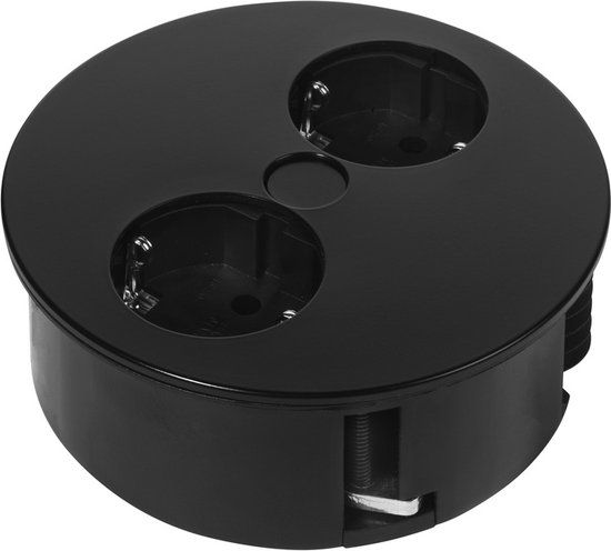 Bachmann Twist - Inbouw stopcontact - 2x 230V - mat zwart - 2 meter aansluitsnoer