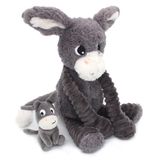 Les Déglingos Les PTIPOTOS by Pluche Maman Baby – zeer zacht – cadeau voor geboorte – Poitou ANE mama & baby, grijs, 24 cm