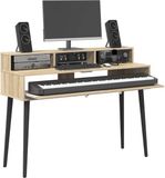 vidaXL Studiobureau Sonoma Eiken 152 x 42,5 x 36 cm Bewerkt Hout