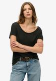 Superdry Studios T-shirt met laag uitgesneden ronde hals Dames Zwart Metallic UK10-EU38