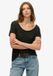 Superdry Studios T-shirt met laag uitgesneden ronde hals Dames Zwart Metallic UK10-EU38