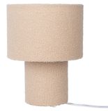 Naeve Leuchten Näve Fluffy tafellamp, beige Hoogte 31 cm textiel E27 cilindrisch