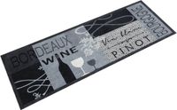 vidaXL Tapis de cuisine lavable imprimé vin 45x150 cm velours gris