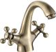 Kuchinox BADLAND Wastafelmengkraan. Kleine STILO mengkraan voor badkamers, antiek messing, met click-clack bediening