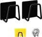 Famanu Porte-éponge adhésif - Lot de 2, Acier inoxydable, Noir