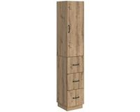vidaXL Kast - Set van 2 - 33 x 34,5 x 87 cm - Bewerkt hout - Artisanaal eiken