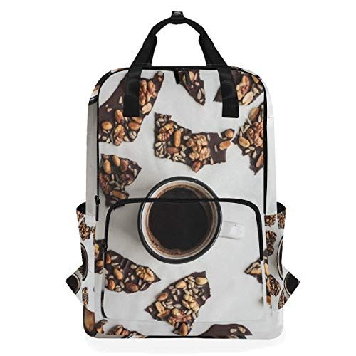 MONTOJ Travel Rugzak Zwart Koffie En Dessert School Rugzak
