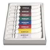 Rayher Hobby 38924000 Kunstenaars-acrylverfset, 8 kleuren, 12 ml tubes