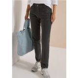 Pantalon avec taille mi-haute et jambes étroites en coupe slim