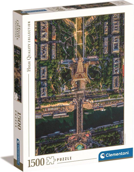Clementoni Puzzel - Vliegend Over Parijs - 1500 Stukjes - High Quality Collection