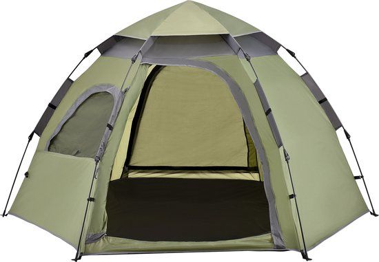 pro.tec Tent Nybro automatisch 240x205x140 cm donkergroen