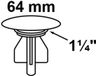 KIRCHHOFF bouchon de vidange, chrome, 1 1/4" x 64 mm