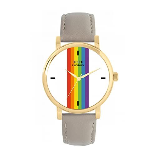 Toff London Pride Lineaire witte wapenstokken Horloge