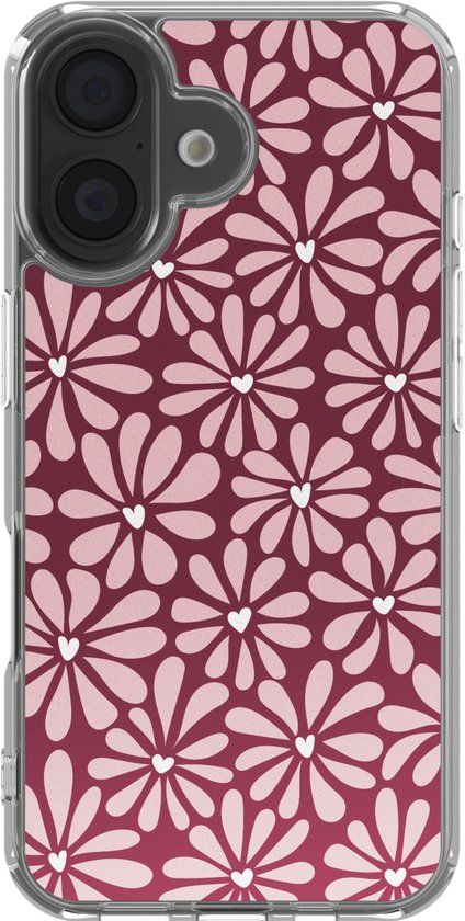 imoshion Hoesje - Geschikt voor Apple iPhone 16 - Design hoesje - Bloom Love Blush