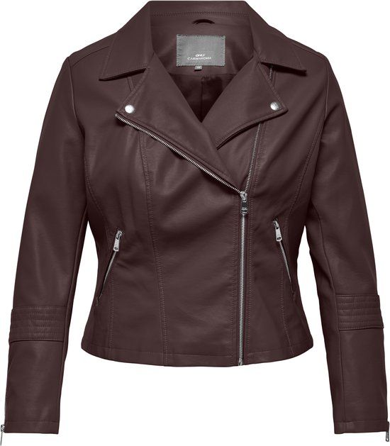 ONLY CARMAKOMA ONLY CAREMMY FAUX LEATHER BIKER NOOS Jas Dames Decadent Chocolate