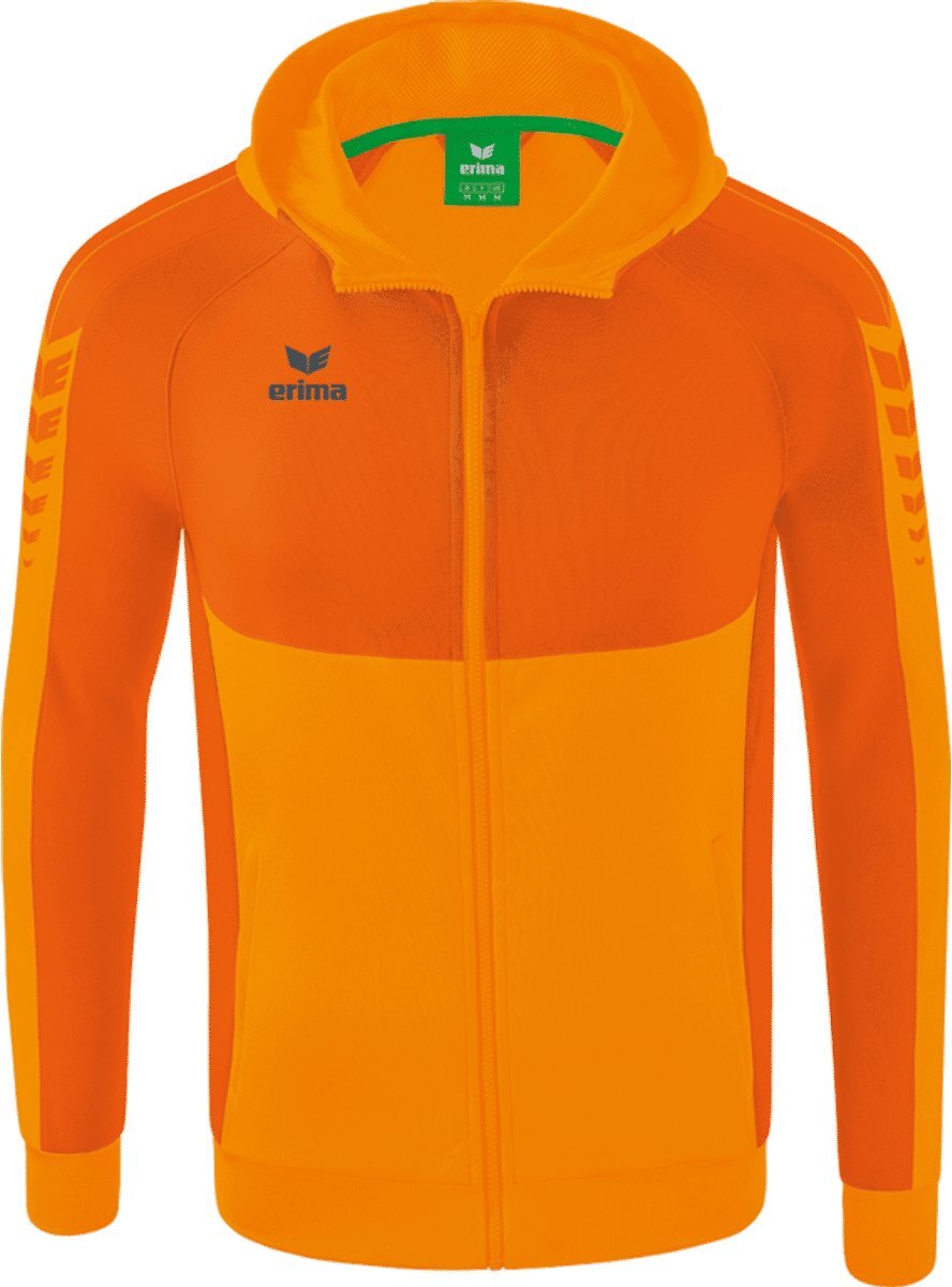 Erima Six Wings Trainingsjack Met Capuchon Dames New Orange-Oranje Maat 36