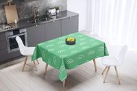 Bonamaison Tafelkleed, Anti-Mold, Sneldrogend, Waterdicht, 100% Polyester Tafellaken, Petroleum Groen, Wit, 140 x 140 Cm