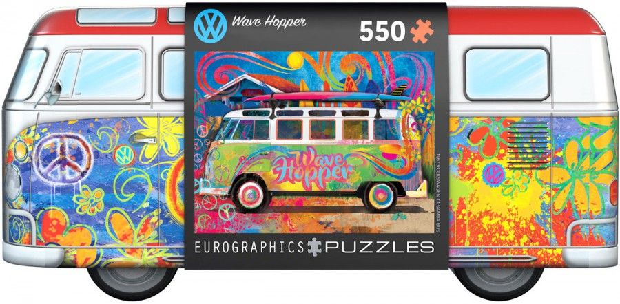 Eurographics VW Bus Wave Hopper - Tin Box Puzzel (550 stukjes) - Multicolor