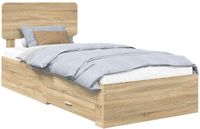 vidaXL Bedframe Sonoma Eiken 90 x 200 cm Bewerkt hout