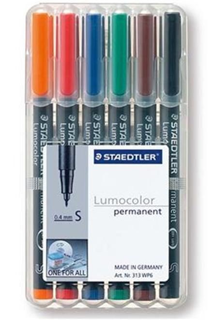 Staedtler 313 WP6 - Permanente Markers - Zwart - 6 stuks