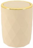Tendance Diamond badkamer prullenbak - beige - kunststof - 2 liter