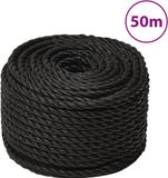 vidaXL Werktouw 12 mm 50 m polypropeen zwart