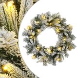 vidaXL - Couronne de Noël - Vert et Blanc - Ø 50 cm - PVC et PE - 25 LED