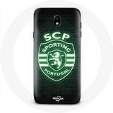 Maniacase Hoesje Samsung Galaxy J7 2017 scp sportief portugal lichtgevende zwarte achtergrond