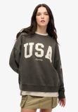 Superdry Athletic Essentials Dames Ronde Hals Sweatshirt Charcoal
