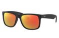 Ray-Ban JUSTIN COLOR MIX lunettes de soleil Carré Noir/Rouge Miroir 55mm