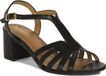 Maciejka Sandales en cuir noir avec brides, talon ouvert et bout en amande