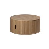 trendteam smart living Ronin salontafel eiken rond met opbergruimte 80 x 36 x 80 cm warme eikenkleur met verticale groeven