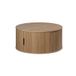 trendteam smart living Ronin salontafel eiken rond met opbergruimte 80 x 36 x 80 cm warme eikenkleur met verticale groeven