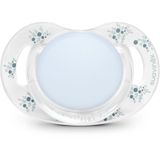 Suavinex, Fopspeen voor baby's, 0/6 maanden, pasgeborenen en geboorte, met symmetrische speen SX Pro van siliconen, plat en flexibel, omkeerbaar, respecteert de mondontwikkeling, Poetry Blue