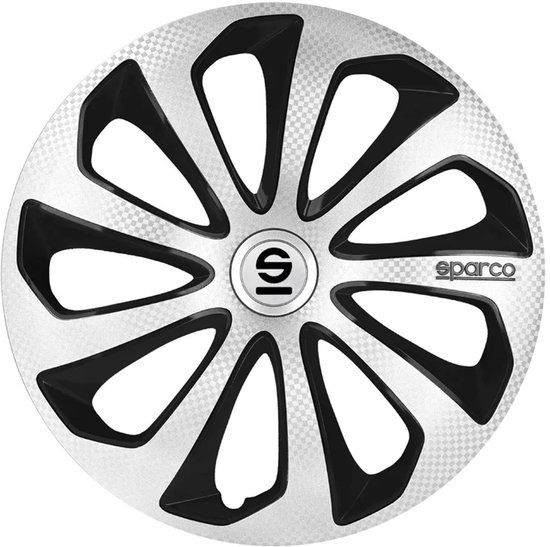 Sparco Satz Radzierblenden Sicilia 15-Zoll Schwarz/Silber/Karbon