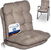 Beautissu Flair NL Stoelkussen Set 2x Lage Rugleuning 100x50x8 cm Taupe