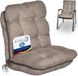 Beautissu Flair NL Stoelkussen Set 2x Lage Rugleuning 100x50x8 cm Taupe