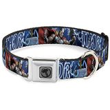 Hondenhalsband Avengers Thor Hammer Action Pose Galaxy Blues Wit Hondenhalsband Veiligheidsgordel Gesp