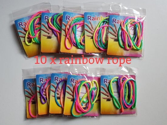 Toys & trends Rainbow rope regenboog touw ztringz 10 stuks traktatie.