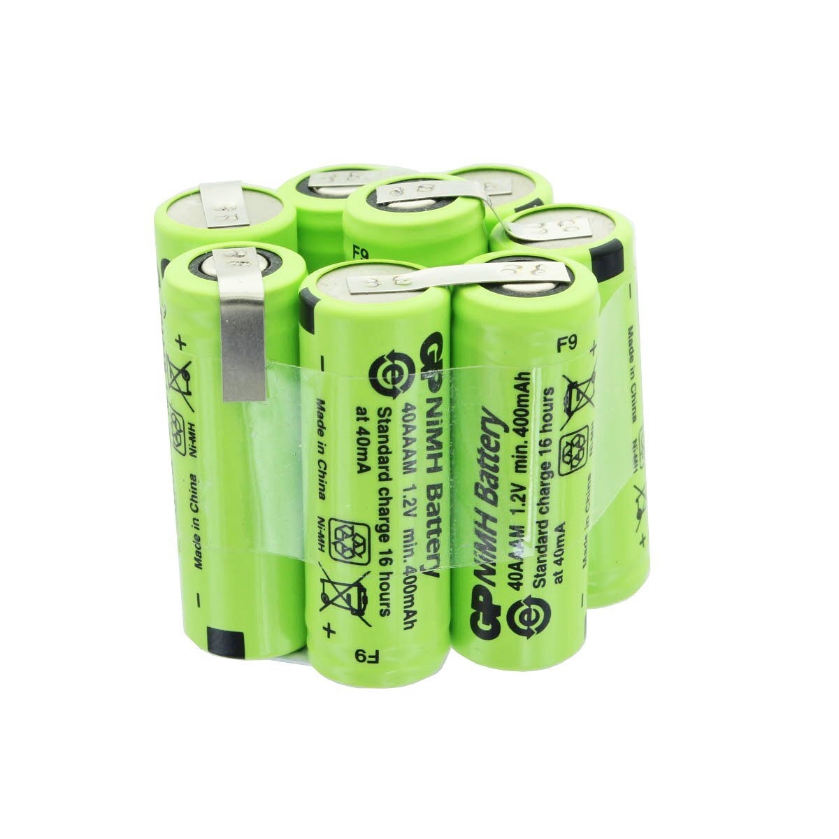 GP Batteries 8 / GP40AAM batterij voor de motorhandgreep AkkuPack 9.6V 400mAh ZAP88235