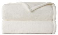 Casual Living 32591 Full-Queen Size Omkeerbare Pluche Fleece Bed Deken Thuis en Hotel Luxe Premium Collectie Gezellige Ultra-Zachte Lichtgewicht Dekens, Full/Queen, Ivoor