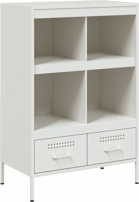 vidaXL Hoge Kast - Staal - 68x39x101,5 cm - Wit