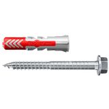 fischer DUOPOWER 8 x 40 S met ETA, universele pluggen met veiligheidsschroef, 2-componentenpluggen, kunststof pluggen voor bevestiging in beton, baksteen, gipsplaat enz., 50 pluggen + 50 schroeven