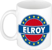 Bellatio Decorations Elroy voornaam koffiemok beker wit/blauw 300 ml