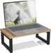 Relaxdays monitorstandaard, ergonomische beeldschermverhoger voor bureaus, 15 x 40 x 23 cm, industrieel, natuur/zwart